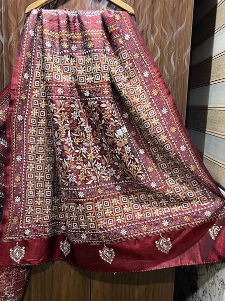 Silk Sarees with Kantha work