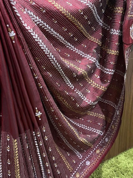 Silk Sarees with Kantha work