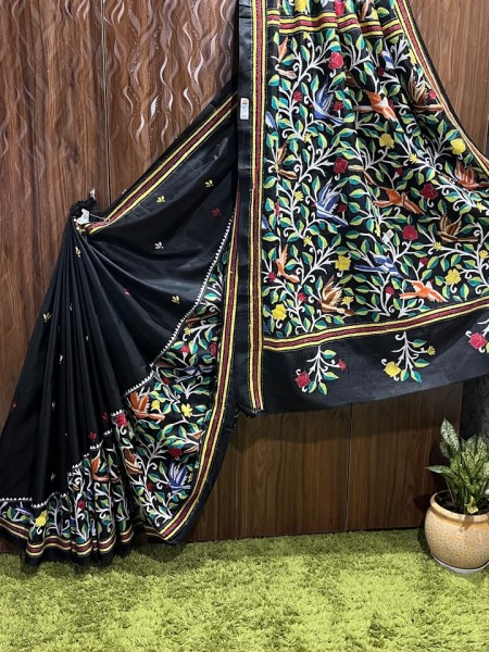 Silk Sarees with Kantha work