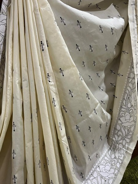 Silk Sarees with Kantha work