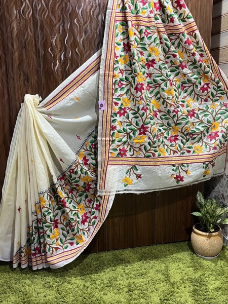 Silk Sarees with Kantha work