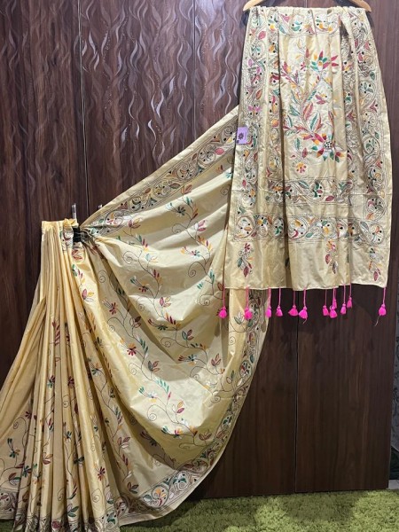 Silk Sarees with Kantha work