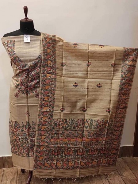 Madhubani Tussar Ghicha suit peices