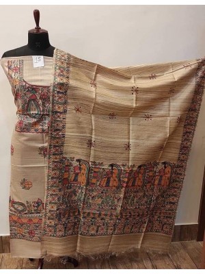 Madhubani Tussar Ghicha suit peices