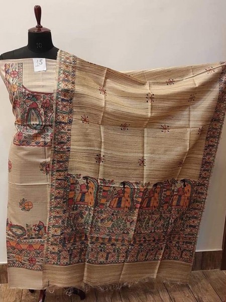 Madhubani Tussar Ghicha suit peices