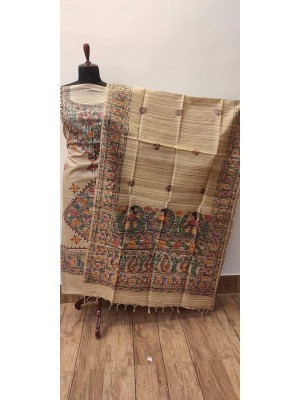 Madhubani Tussar Ghicha suit peices