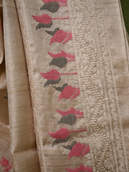 Desi Tussar Sarees with embroidery