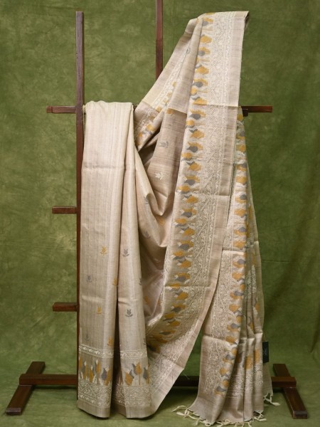 Desi Tussar Sarees with embroidery