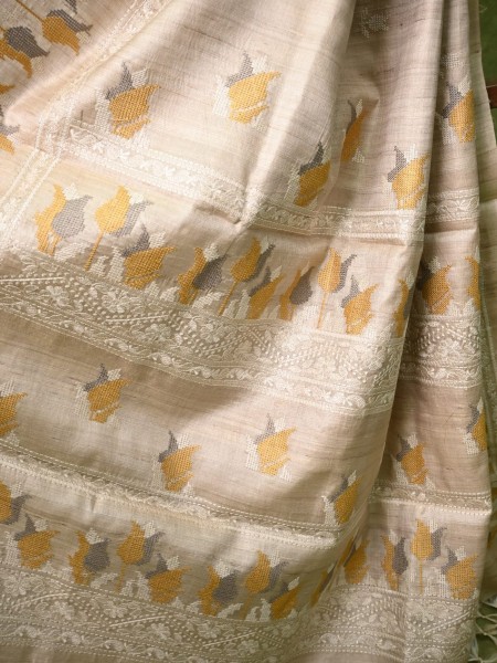 Desi Tussar Sarees with embroidery