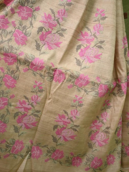 Desi Tussar Sarees with embroidery