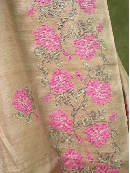 Desi Tussar Sarees with embroidery