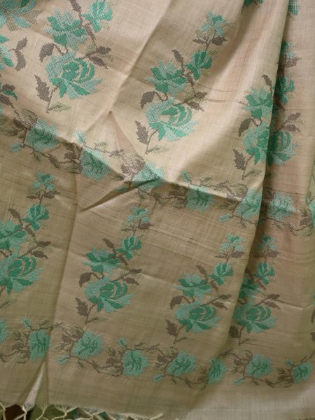 Desi Tussar Sarees with embroidery