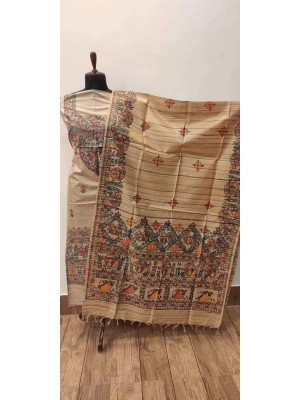 Madhubani Tussar Ghicha suit peices