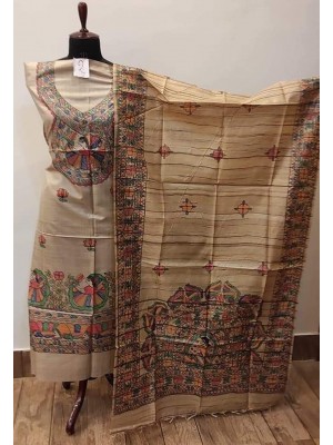 Madhubani Tussar Ghicha suit peices