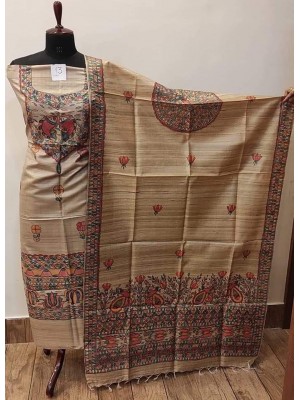 Madhubani Tussar Ghicha suit peices