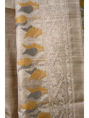 Desi Tussar Sarees with embroidery