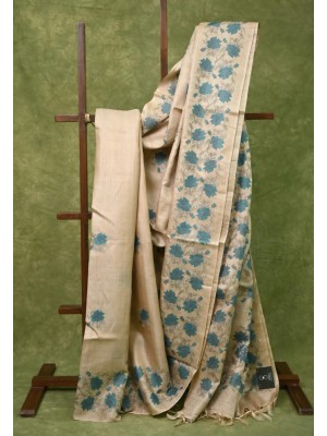 Desi Tussar Sarees with embroidery