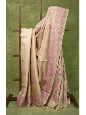 Desi Tussar Sarees with embroidery